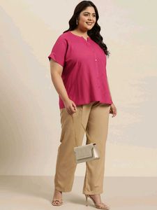 Sztori Plus Size Solid Shirt Style Top