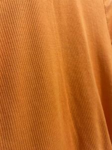 Orange Ribbed Long Sleeve Top