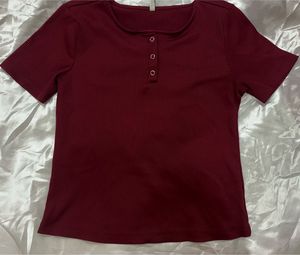 Burgundy Ribbed Top