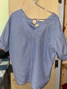 Striped V-Neck Blouse