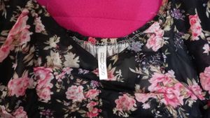 Bugs Casual Bishop Sleeves Polka Print Peplum Top