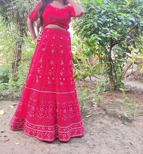 Red Embroidered Lehenga Choli