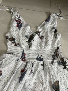 White Floral Print One Piece