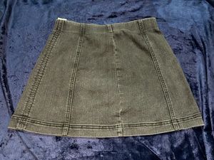 Short Grey Jean Skirt