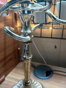 Vintage white metal 2 arm ornate candelabrum