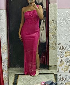 Pink One Shoulder Dress
