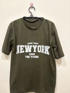 Trendy Olive Green NY Tee
