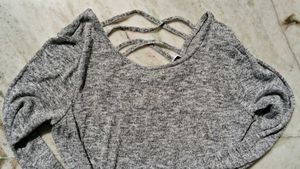 Gray Criss-Cross Back Top