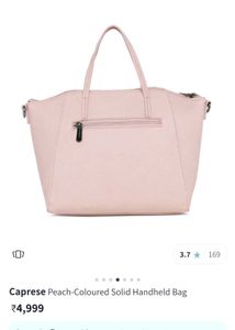 Caprese Peach-Coloured Solid Handheld Bag