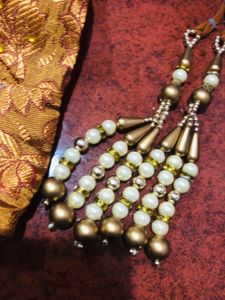 Gold &amp; Maroon Banarasi Silk Georget Lehenga Choli