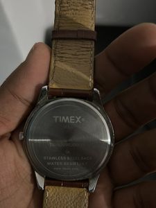 Timex Brown Leather Analogue Watch