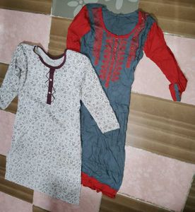 Set Kurtas Grey &amp; Red Sundress
