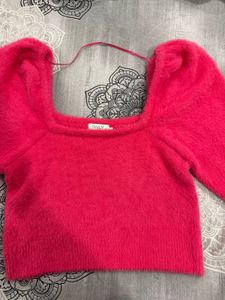 ONLY PINK CROP SWEATER