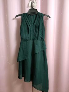 Green Asymmetrical Cocktail Dress