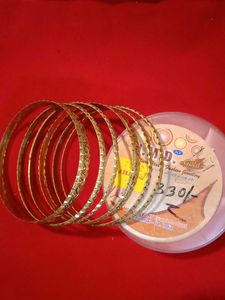 🆕 Metal Gold Bangles - Set of 6