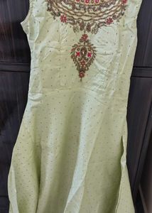 Embroidered Light Green Kurti