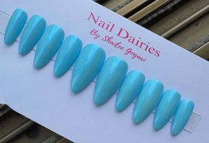 Chrome Blue Press-On Nails