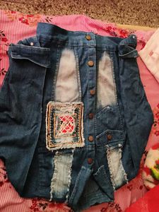 Denim Jacket with Patchwork Detail