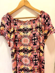 Floral Print Peasant Top