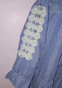 Blue Checkered Top For Girls