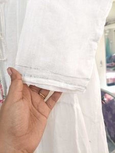 Pure Cotton White Full Flared Bohemian Shrug