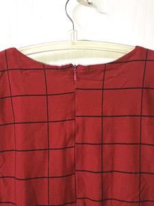 Exclusive Maroon Criss Cross Neck Dress