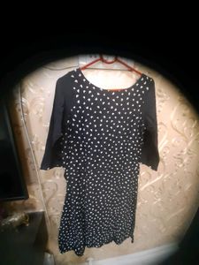 Navy Polka Dot Tunic Dress