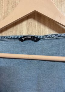 Denim Zip Crop Top