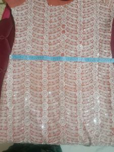 Peach Lace Overlay Dress