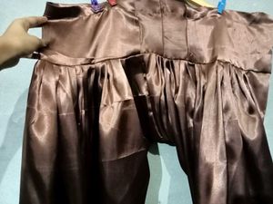 Brown Satin Salwar Suit