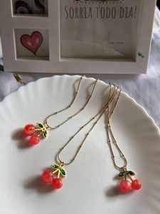 Cute Cherry Pendant Necklace..