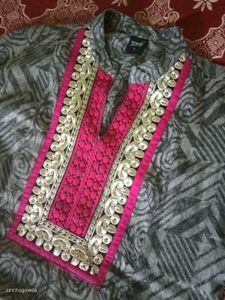 Elegant Grey Kurta Set(size-s)FixedPrice Nobargain