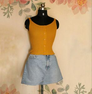 Ribbed Button Tank