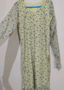 Floral Butter Yellow Kurti