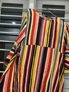 Striped Bell Sleeve Tunic Dress