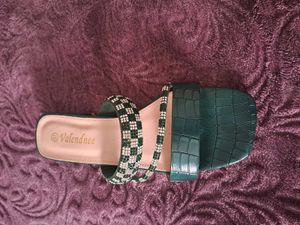 Emerald Green Embellished Heeled Sandals