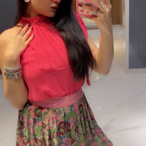 Pink Halter Neck Beautiful Top