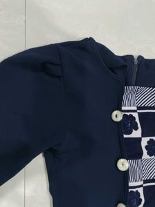 Navy Blue And White Short Frock