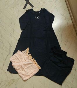 Elegant Navy Blue Kurta Set