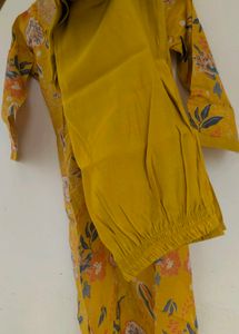 Floral Print embroided  Kurta with pant