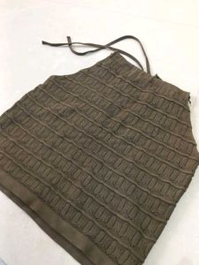 Textured Olive Halter Top