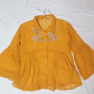 Casual Flare Sleeves Top