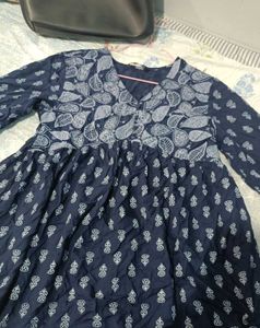 Blue Printed Dress