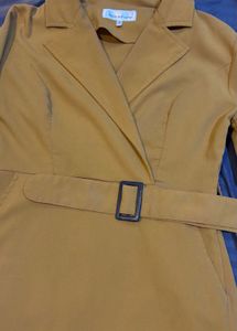 Mustard Blazer Style Mini Dress