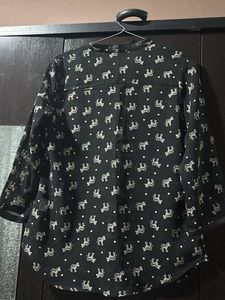 Printed Black Blouse
