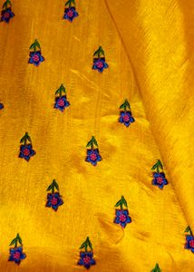 New Embroidery Orange Saree With Blouse Piece