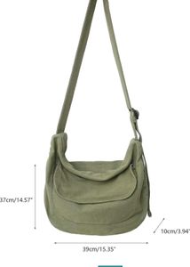 Olive Green Canvas Messenger Bag