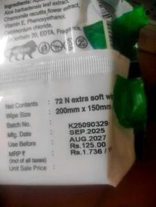 Pack of 2 Novel Baby wipes (144 pieces)