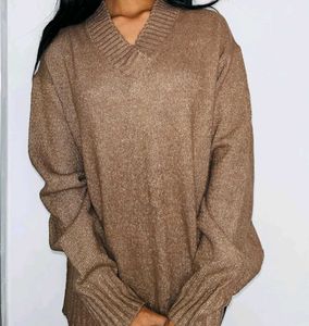 Tan V-Neck Sweater