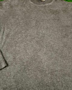 Grey Long Sleeve Woollen Top